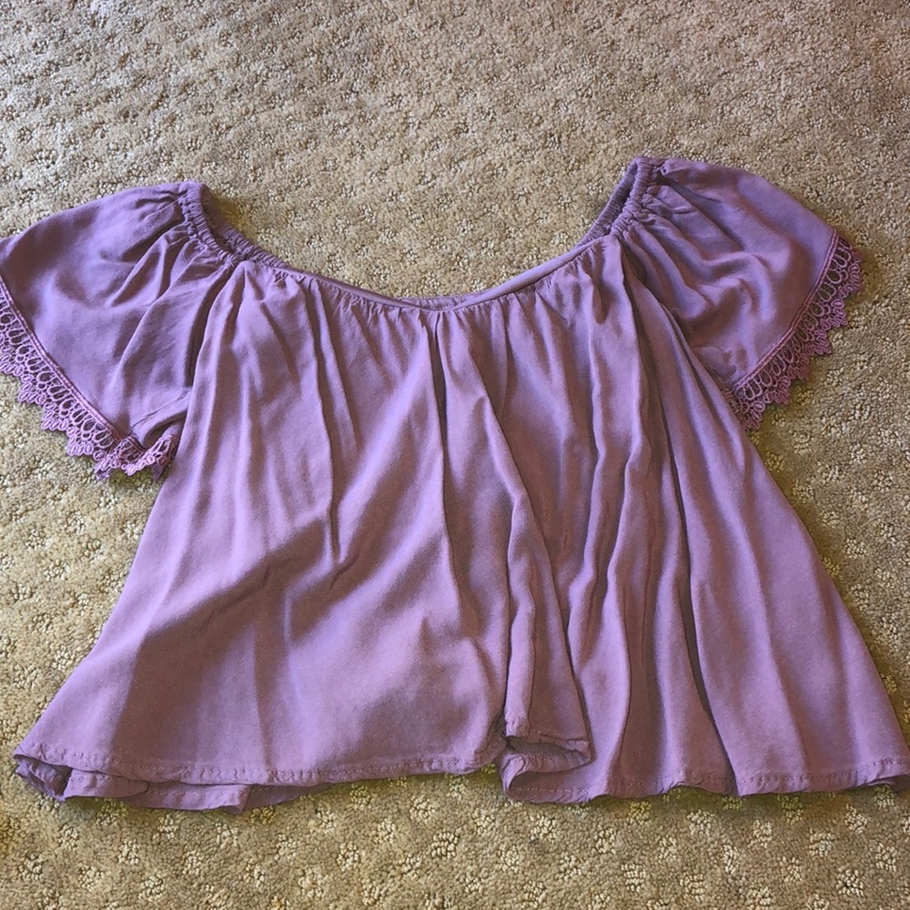 Light purple off the shoulder top